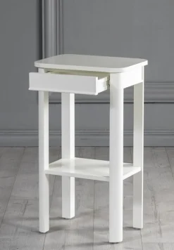 Marstrand sängbord med låda - Vit + Möbeltassar