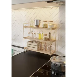 Masa vägghylla - Guld/brun