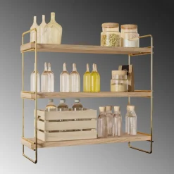 Masa vägghylla - Guld/brun