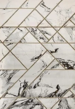 Maskinvävd matta Diamond Marble - Guld