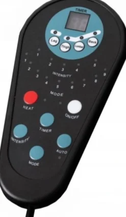 Massagefåtölj i beige PVC med fjärrkontroll