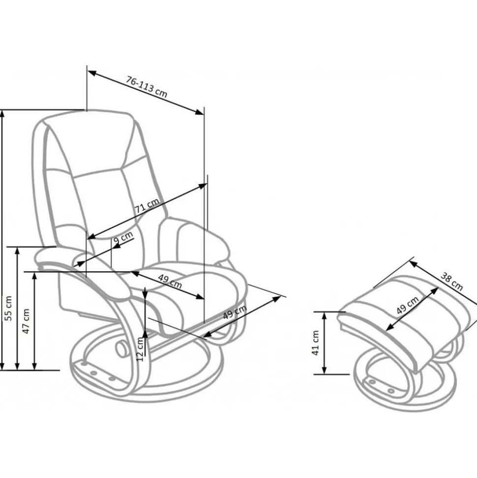 Massagefåtölj med fotpall beige PU - Lanzer + Textilrengöring för möbler