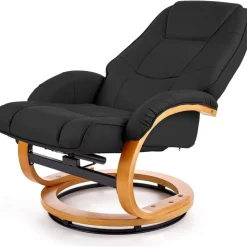 Massagefåtölj med fotpall i svart pu - Lanzer + Textilrengöring för möbler