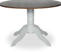 Matbord Ø120 cm - Vit/Brunbets - Victoria + Textilrengöring för möbler