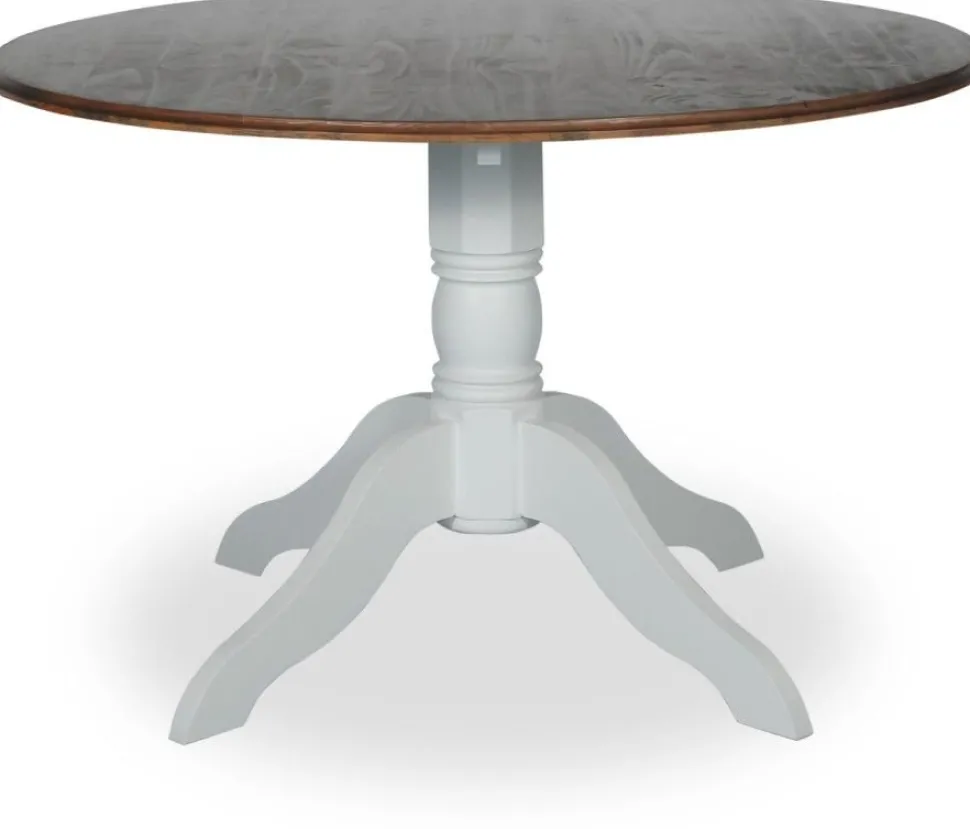 Matbord Ø120 cm - Vit/Brunbets - Victoria + Möbeltassar