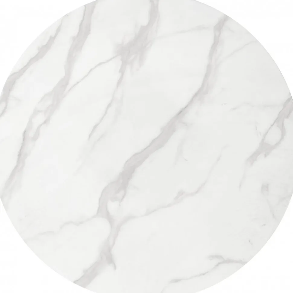 Matbord 90 cm diameter marmorerat glas/guld + Möbeltassar