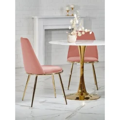 Matbord 90 cm diameter marmorerat glas/guld + Textilrengöring för möbler