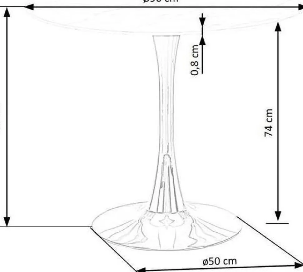 Matbord 90 cm diameter marmorerat glas/guld + Textilrengöring för möbler