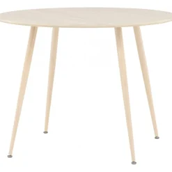 Matbord Ø100 cm i whitewash