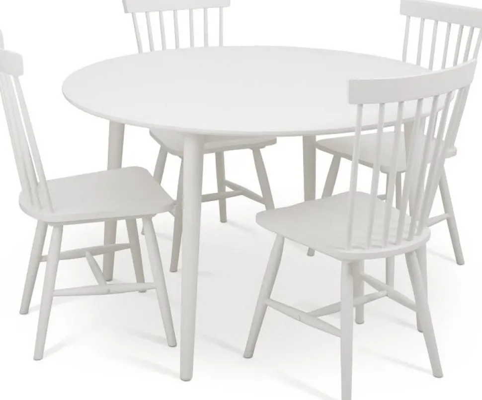 Matbord Ø120 cm runt vitt - Rosvik + Fläckborttagare för möbler