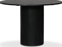 Matbord Ø110 cm svartbetsad ek