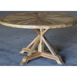 Matbord 140 cm återvunnen drivved + Möbeltassar