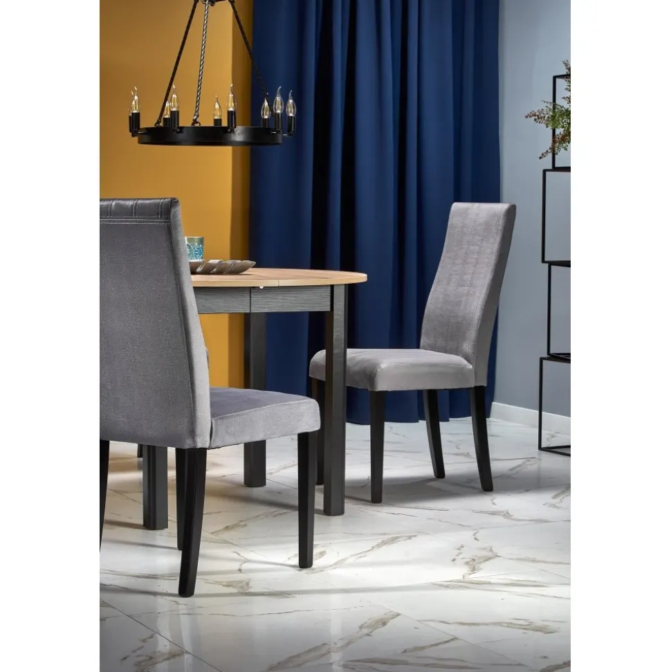 Matbord förlängningsbart 102-142 cm ek/svart