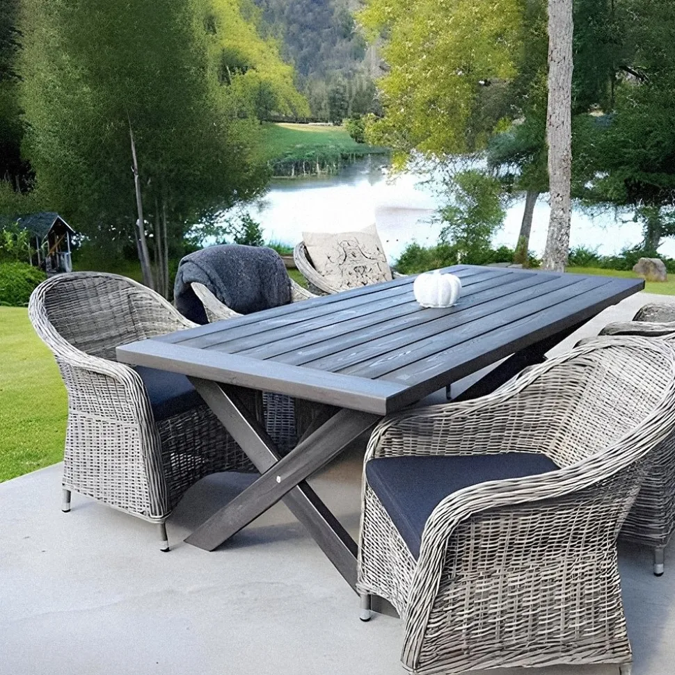 Matbord grå 220 x100 cm - Oxford