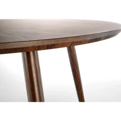 Matbord i valnöt 110 cm diameter guldiga detaljer