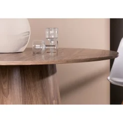 Matbord Lanzo - Natur Ø120 cm + Möbeltassar