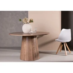 Matbord Lanzo - Natur Ø120 cm + Textilrengöring för möbler