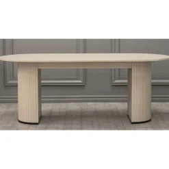 Matbord ovalt i whitewash 200x90 cm - Bianca