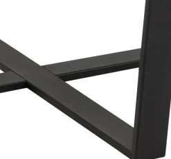 Matbord runt Ø110 cm brun marmorfaner med svarta ben