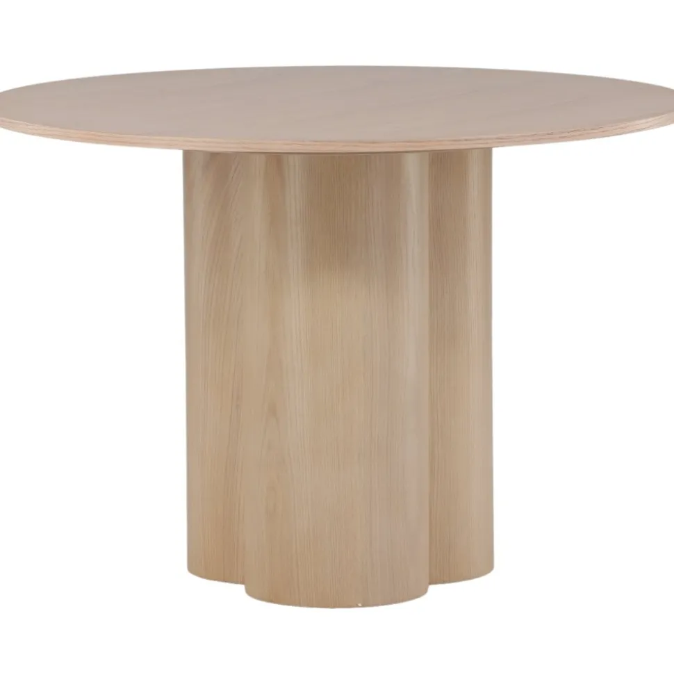 Matbord runt 110 cm Whitewash - Olivia