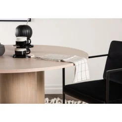 Matbord runt 110 cm Whitewash - Olivia