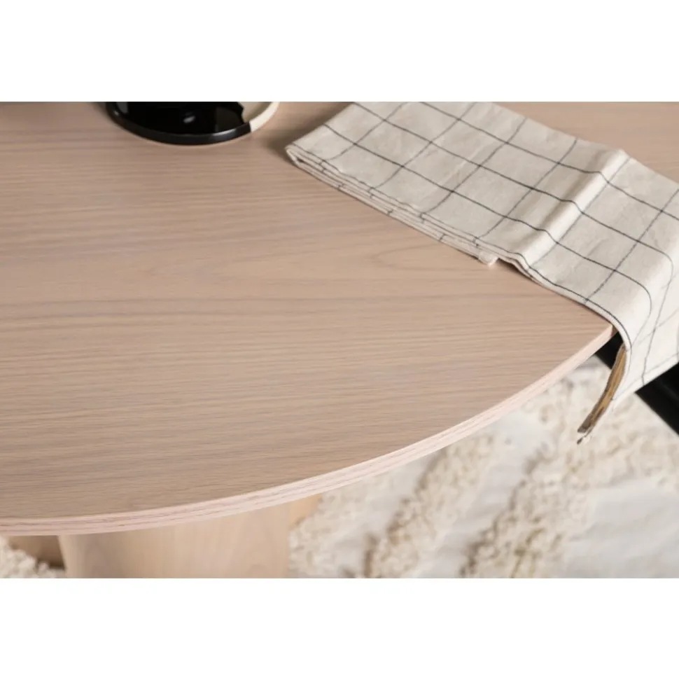 Matbord runt 110 cm Whitewash - Olivia