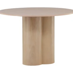 Matbord runt 110 cm Whitewash - Olivia