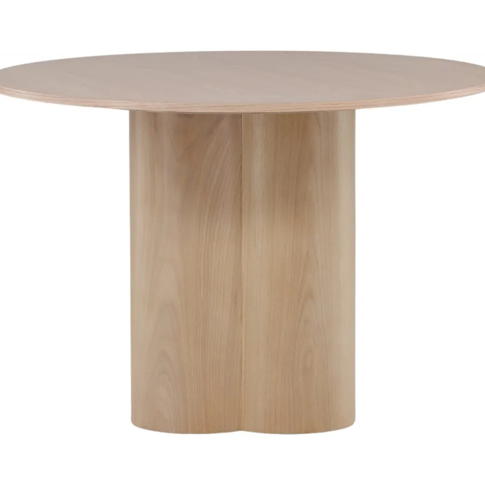 Matbord runt 110 cm Whitewash - Olivia