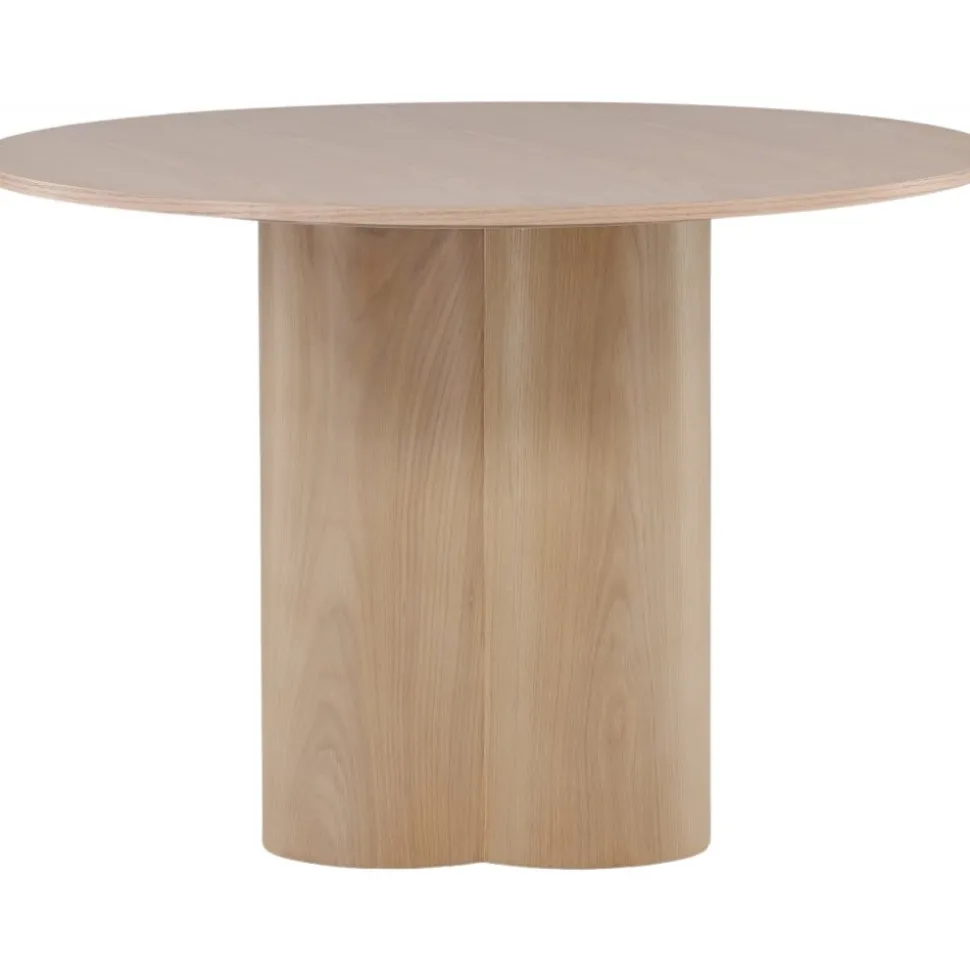 Matbord runt 110 cm Whitewash - Olivia