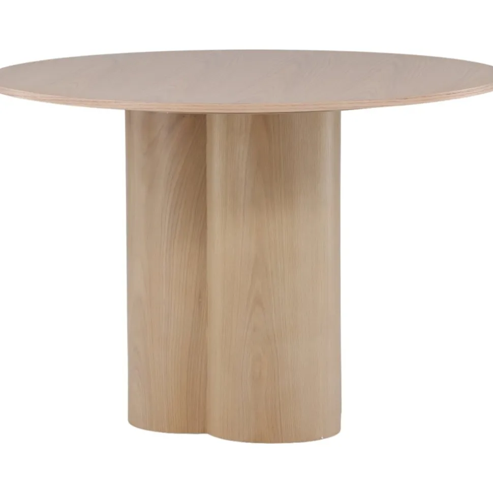 Matbord runt 110 cm Whitewash - Olivia