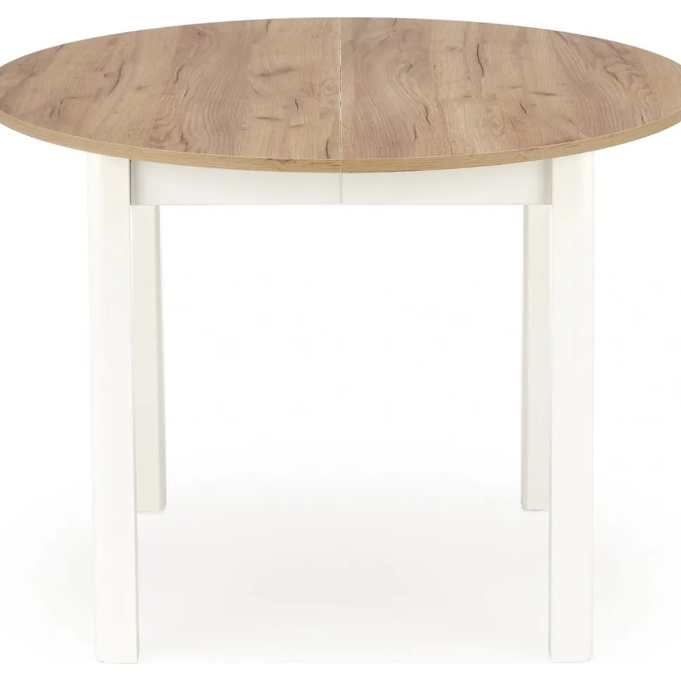 Matbord runt förlängningsbart ek/vit 102-142 cm - Berivan