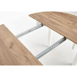 Matbord runt förlängningsbart ek/vit 102-142 cm - Berivan