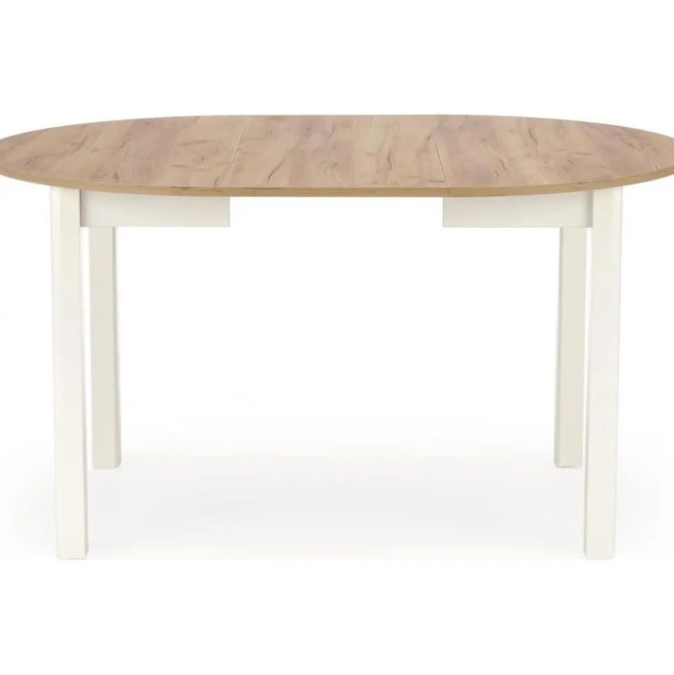 Matbord runt förlängningsbart ek/vit 102-142 cm - Berivan