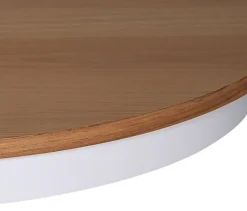 Matbord runt förlängningsbart Ø106-141 cm - Vit / Oljad Ek + Möbeltassar