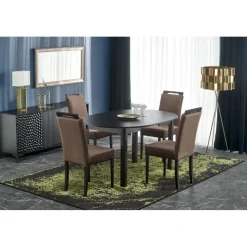 Matbord svart förlängningsbart 102-142 cm