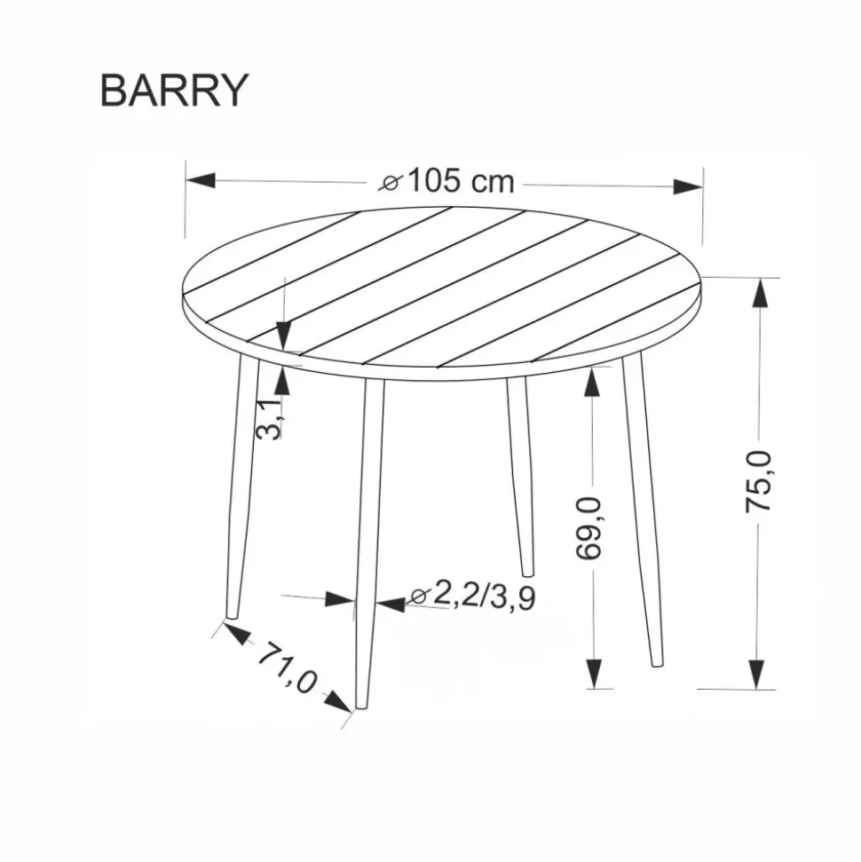 Matbord valnöt Ø105 cm