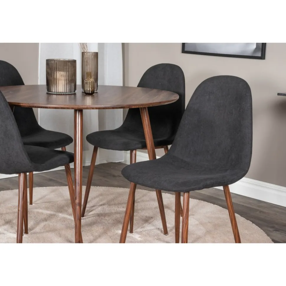 Matbord valnöt Ø100 cm - Plaza + Fläckborttagare för möbler