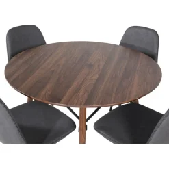 Matbord valnöt Ø100 cm - Plaza + Fläckborttagare för möbler