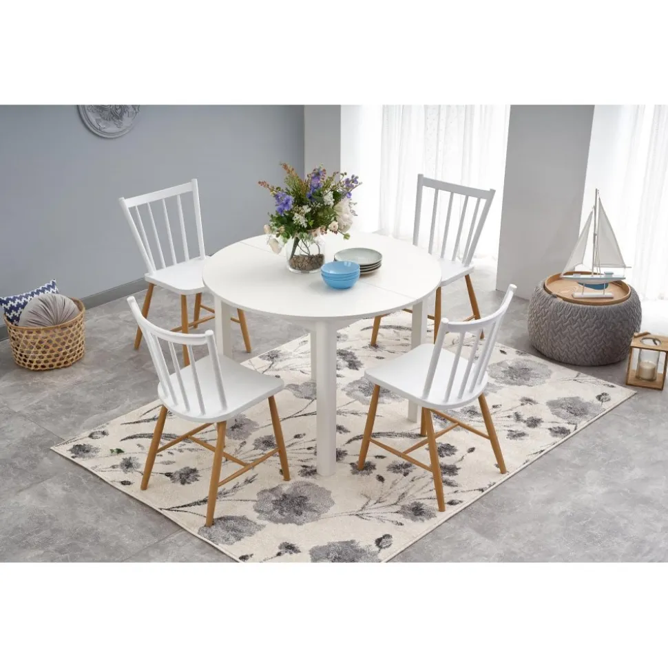 Matbord vitt förlängningsbart 102-142 cm