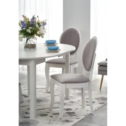 Matbord vitt förlängningsbart 102-142 cm + Möbeltassar