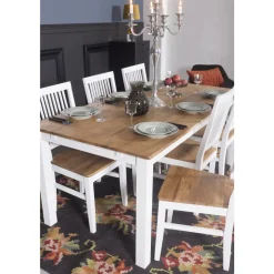 Matbord 180x90 cm - vit / oljad ek