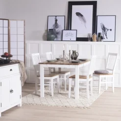 Matbord 140x90 cm - vit / oljad ek Dalarös