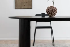 Matbord 200x90 cm svartbetsat - Bianca