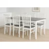 Matgrupp 6 st stolar + bord 180x90 cm - vit/grå