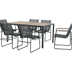 Matgrupp; 6 stolar med bord - Lagun + Rengöringsmedel för utemöbler