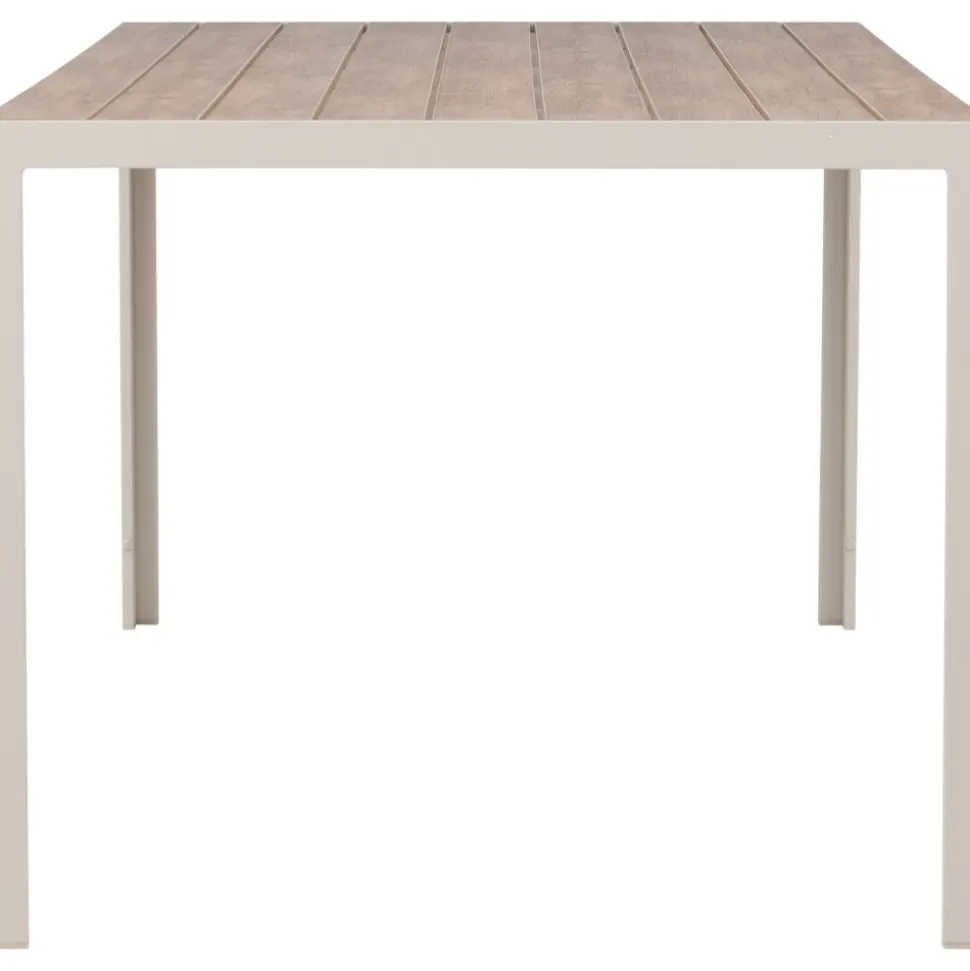 Matgrupp; 6 stolar och matbord 205 x 90 cm beige - Copacabana