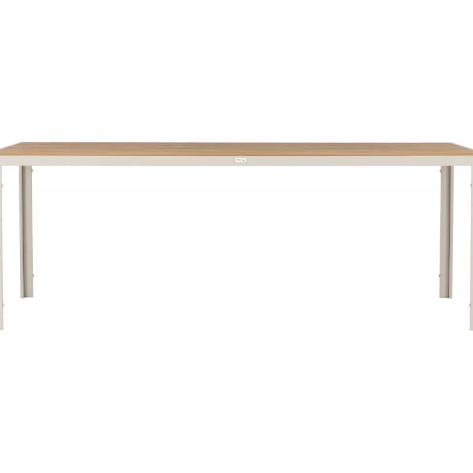 Matgrupp; 6 stolar och matbord 205 x 90 cm beige - Copacabana