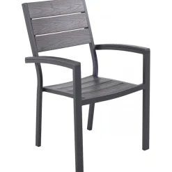 Matgrupp 6 stolar och matbord 205 x 90 cm svart/grå - Las Vegas