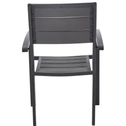 Matgrupp 6 stolar och matbord 205 x 90 cm svart/grå - Las Vegas