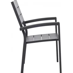 Matgrupp 6 stolar och matbord 205 x 90 cm svart/grå - Las Vegas